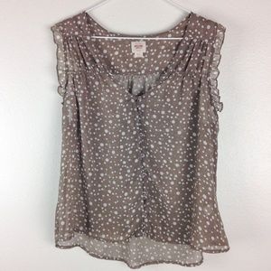 ❄️ Mossimo Polka Dot Sheer Ruffle Sleeve Tank Top